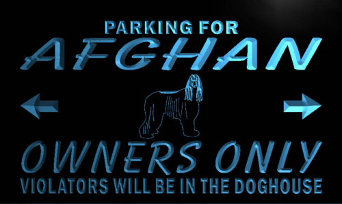 Afghan Hound Owners Only Neon Light Sign
